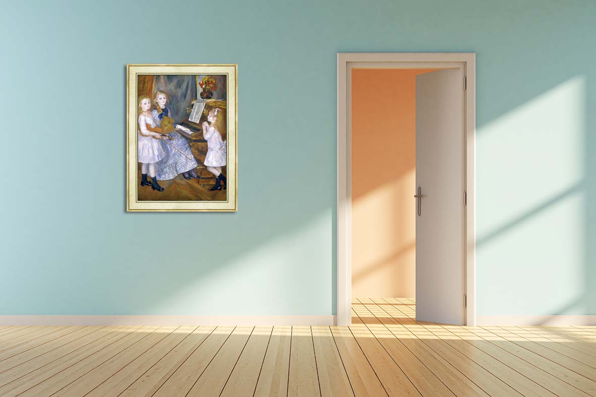 314.르누와르 - 피아노 곁에 있는 카튈 망데스 딸들의 초상