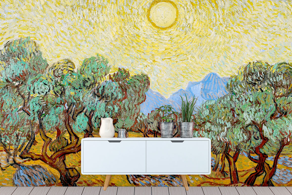 고흐 - 올리브나무와 노란하늘 그리고태양